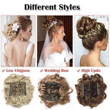 Load image into Gallery viewer, Short Messy Curly Dish Hair Bun Extension Easy Stretch hair Combs Clip in Ponytail Extension Scrunchie Chignon Tray Ponytail Hairpieces Grey