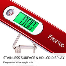 Load image into Gallery viewer, FREETOO Luggage Scale Portable Digital Weight Scale for Travel Suitcase Weigher with Tare Function 110 Lb/ 50Kg Capacity Red