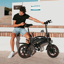 Load image into Gallery viewer, DYU Folding Electric Bike, 14 inch Portable E-bike, Smart Electric Bicycle with Pedal Assist, 3 Riding Modes City EBike with Battery Indicator, Height Adjustable, Compact Portable, Unisex Adult
