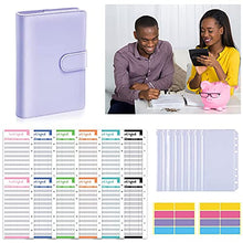 Load image into Gallery viewer, A6 Binder,PU Leather Budget Binder with Cash Envelopes,Budgeting Binder Planner with 8 Pcs Binder Pockets,12 pcs Expense Budget Sheets for Cash, Budget Binder for Saving Money(Purple)