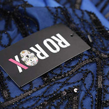 Load image into Gallery viewer, Ro Rox Great Gatsby 1920's Cocktail Party Sequin Tassel Flapper Dress (UK 14, Blue)