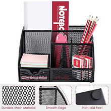 Load image into Gallery viewer, Pipishell Desk Organiser, Mesh Desk Tidy & Pen Holder with 6 Compartments and 1 Drawer, Stationery Organisers for Home, Office, School, Classroom, Workshop