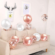 Load image into Gallery viewer, iZoeL Rose Gold Balloon Arch Garland Kit for Girl Woman Birthday Party Decoration with Tape Strips Tie Tools Flower Clips Latex Confetti Foil Star Balloon - Anniversary Celebration Supplies