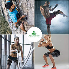 Load image into Gallery viewer, ActivRunner Thigh Compression Support Sleeve (2 per Pack), Breathable with Adjustable Non-Slip Strap for Hamstring and Quadricep Muscle Injury and Strain Recovery. Suitable for Men and Women (M)