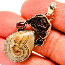 Load image into Gallery viewer, Ana Silver Co Laguna Lace Agate, Garnet Pendant 1 7/8" (925 Sterling Silver)