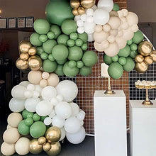 Load image into Gallery viewer, Balloon Arch Kit, Sage Green Balloon Garland Kit, Retro Green White and Gold Birthday Balloons Arch Kit for Jungle Safari Theme Party Boy Shower Wedding Party Decoration