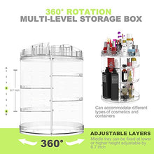 Load image into Gallery viewer, Makeup Organiser Rotating, 8 Layer Large Capacity 360 Degree Cosmetics Organiser, Spinning Make up Stand, Clear Skincare Makeup Carousel -Plus Size