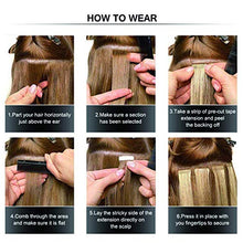 Load image into Gallery viewer, Tape in Hair Extensions Human Hair 20 Pcs #613 Bleach Blonde Real Remy Hair Extensions Tape in 12inch