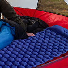 Load image into Gallery viewer, Inflatable Single Outdoor Sleeping Bed with Built-In Pillow and Storage Bag – Ultralight & Waterproof Air Mattress for Hiking, Camping, Backpacking (Blue)