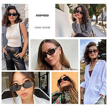 Load image into Gallery viewer, Rectangle Sunglasses for round faces for Women Square Frames Trendy Retro Vintage 90s UV Protection Sun Glasses Small Face 2 Pack Nude