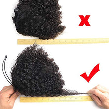 Load image into Gallery viewer, Drawstring Ponytail for Black Women Afro Human Hair Kinky Ponytail Drawstring Clip in Top Closure Ponytail Extension Curly 14 Inches Natural Black 100g
