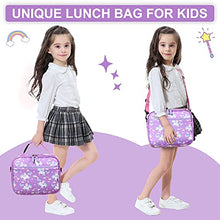 Load image into Gallery viewer, Lunch Bag for Girls, VASCHY Insulated Lightweight Lunch Box Bag for Toddler Girls to School Daycare Kindergarten Children with Detachable Shoulder Strap (Unicorn)
