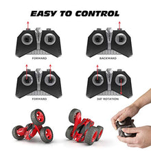 Load image into Gallery viewer, Tecnock Stunt RC Car for Kids, 2.4Ghz Double Sided Flips 360° Rotating Remote Control Car with Rechargeable Battery for 40 Min Play, Great Gifts for Boys and Girls (Red)