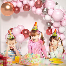 Load image into Gallery viewer, VAINECHAY Balloon Arch Kit Pink White - Metallic Latex Party Balloons Garland Confetti for Girls Baby Shower, Wedding, Bridal Shower, Women Birthday Decorations