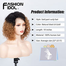 Load image into Gallery viewer, FASHION IDOL Short Deep Wave Lace Front Bob Wigs for Women Human Hair Kinky Curly wig Side Part Shouder Lenth Wig Pre plucked with Baby Hair 150% Density 10 Inch