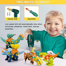 Load image into Gallery viewer, Dinosaur Toys for Boys, SPLAKS 4-Pack Dinosaur Construction Toys Boys Toys with Storage Box Electric Drill Soft Arrows, Educational STEM Toys Gift for Kids Age 3-6