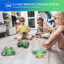 Load image into Gallery viewer, DEERC Remote Control Car for Boys, Tornado RC Stunt Car with LED Light Words 4 Demo Modes, Double Sided 360°Rotating with 2 Powerful Motors, 2.4GHZ Shockproof Off RC Crawler