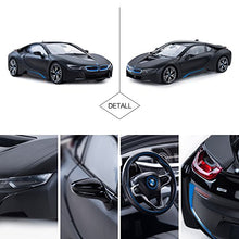 Load image into Gallery viewer, RASTAR BMW i8 Model Car, 1:14 BMW Remote Control Car, BMW i8 Toy for Kids, Open Doors by RC/Working Lights - Mattblack