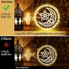 Load image into Gallery viewer, Eid Ramadan Decorative Window Lights, 8in Eid Moon Star Hanging Lights with Suction Cup Portable, Islam Mubarak Islamic Muslim Light Decor for Outdoor Indoor Bedroom Holiday (Moon and Star Style)