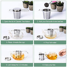 Load image into Gallery viewer, HAUSPROFI Tea Infuser, 304 Stainless Steel Tea Strainer with Lid and Foldable Handle, Tea Filter for Teapots Cups Mugs to Brewing Steeping Loose Leaf, 1 Pack