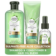 Load image into Gallery viewer, Herbal Essences Sulphate-Free Hair Shampoo And Conditioner Set, With Argan Oil, Clarifying Shampoo Set with Potent Aloe & Hemp, Restores Smoothness, Dry & Curly hair, Shampoo, Conditioner & Oil