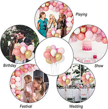 Load image into Gallery viewer, 144 Pcs Balloons Garland Kit Arch, Rose Gold Pink White Latex Confetti Gold Metallic Balloons for Party Decorations Birthday Wedding Graduation Baby Shower for Girls Women