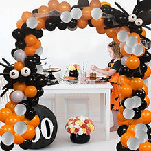 Load image into Gallery viewer, Halloween Balloon Arch Kit, Black Orange Balloon Garland Kit with Big Spider Latex Balloon, Halloween Balloon Decorations Set for Halloween Party Decor Indoor Outdoor