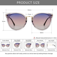 Load image into Gallery viewer, SUNGAIT Women’s Oversized Cat Eye Polarized Sunglasses Vintage UV Protection Sunglasses -SGT969 (Transparent Grey Frame/Purple Gradient Lens)