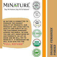 Load image into Gallery viewer, mi nature Organic Fenugreek Powder (TRIGONELLA FOENUM)(100% NATURAL, ORGANICALLY GROWN) (227g / (1/2 lb) / 8 ounces) - Resealable Zip Lock Pouch