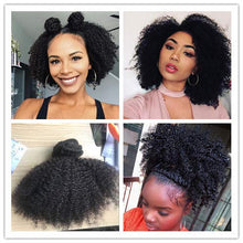 Load image into Gallery viewer, Clip in Hair Extensions Human Hair 4B 4C Afro Curly Clip Ins Real Remy Mongolian Human Hair for Black Women 120G 8pcs/set Full Head Natural Black(12INCH/30CM,)