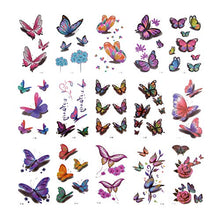 Load image into Gallery viewer, AIEX 30pcs Butterfly Temporary Tattoos 140 Various Styles Flowers Butterfly Tattoos Stickers Waterproof 3D Tattoos for Party Favors Daily Costumers