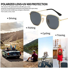 Load image into Gallery viewer, Polarized Sunglasses for Women Men Vintage Trendy Metal Frame Square Sunglasses UV400 Protection Gold Frame/Black Lens