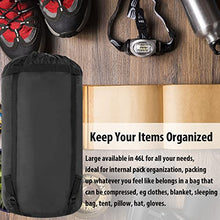 Load image into Gallery viewer, PYBBO 46L Lightweight Compression Stuff Sack for Camping Outdoor Hiking Travelling, Nylon Waterproof Storage Compact Bag for Sleeping Bag, Black