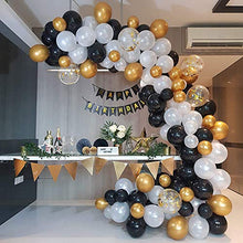 Load image into Gallery viewer, Black Gold Balloon Arch Kit, 120pcs Metallic Gold Black Balloon Garland Arch Kit with Gold Confetti Balloons, for Men Women Birthday Party Wedding, Eid Mubarak, Graduation Decorations, New Year