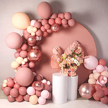 Load image into Gallery viewer, Pink Balloon Arch Kit, Thinbal 107pcs Retro Pink Balloon Garland, Retro Pink Apricot & Rosa Gold Metallic Latex Balloon Arch Maker Kit for Womens Girls Birthday Wedding Baby Shower Party Decorations