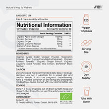 Load image into Gallery viewer, Organic Apple Cider Vinegar 1300mg - with Turmeric, Ginger & Cayenne Pepper - Raw Unfiltered with The Mother , Keto Diet, 120 Vegan Capsules