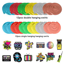 Load image into Gallery viewer, 80's Party Foil Swirl Decorations, Disco Rock Hippie Hanging Swirls Ceiling Decor for 1980s Theme Retro Party Supplies