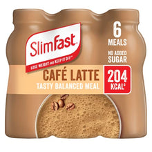 Load image into Gallery viewer, SlimFast Ready To Drink Shake, Tasty, Balanced Shake with Vitamins and Minerals, No Sugar, Cafe Latte Flavour, 6 x 325 ml Multipack