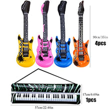 Load image into Gallery viewer, 14Pcs Inflatable Guitar Party Decorations Favors, Inflatable Rock Star Balloon Set, Inflatable Party Supplies, Christmas Birthday Party Gifts, Party Props for Rock and Roll Theme 80s Party Decorations