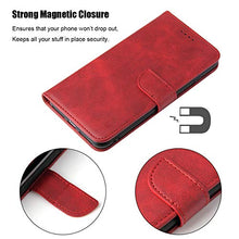 Load image into Gallery viewer, LOLFZ Wallet Case for iPhone 7 iPhone 8 iPhone SE 2020 SE 2022, Vintage Leather Book Case with Card Holder Kickstand Magnetic Closure Flip Case Cover for iPhone 7/8/SE 2020/SE 2022 - Red
