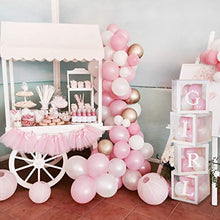 Load image into Gallery viewer, Baby Shower Decoration Balloon Boxes – 4Pcs DIY White Transparent Boxes with 30 Letters BABY + A-Z for Boys Girls Baby Shower,DIY Name Combination,Gender Reveal Backdrop Birthday Party Supplies