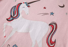 Load image into Gallery viewer, TEDD Girls Christmas Pyjamas Set Toddler Clothes 100% Cotton Sleepwear Animal Printed Pink Unicorn Nightwear Winter Long Sleeve, 02 Unicorn, 6-7 Years