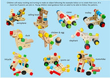 Load image into Gallery viewer, TOWO Wooden Nuts and Bolts set Building Blocks Construction Kit 31 Pieces Travel Toy- Model Building Tool Kits for Kids - Wooden toys Building Tools for 4 years old