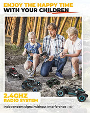 Load image into Gallery viewer, BEZGAR 18 Toy Grade 1:14 Scale Remote Control Car, 2WD High Speed 20 Km/h All Terrains Electric Toy Off Road RC Monster Vehicle Truck Crawler with Two Rechargeable Batteries for Boys Kids and Adults