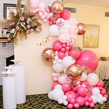 Load image into Gallery viewer, Retro Pink Balloon Arch Kit - 139pcs Red and Pink Latex Metallic Balloons Garland for Girl Birthday Baby Shower Party Decorations