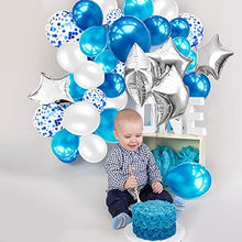 Load image into Gallery viewer, iZoeL Blue Balloon Arch Kit for Boys Girls Men Women -Baby Shower Birthday Party Decorations Supplies - with Tape Strips Tie Tools Flower Clips Star Confetti Balloons Garland
