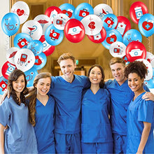 Load image into Gallery viewer, 50 Piece 12 Inch Nurse Graduation Party Balloons, White Red Blue 2022 Nurse Graduation Party Latex Balloons Congrats Nurse Decor for Medical Nurses Nursing Party Decoration Supplies