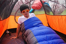 Load image into Gallery viewer, Outdoors Ultralight Rectangular Down Sleeping Bag for camping with Compression Sack (Blue)