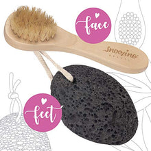 Load image into Gallery viewer, 3 x Brush - Dry Body Brushing Set by Snoozing Beauty | SOFT Cleansing Face Brush | MEDIUM and FIRM Body Brushes | Pumice Stone for Dry Skin Foot Care