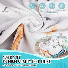 Load image into Gallery viewer, Baby Milestone Blanket for Boys Girls, Monthly Fleece Mat Large Animal Printed Growth Soft Comfortable Blankets with 2 Felt Photo Frame 40x55 Inches